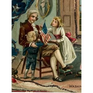 Atq Patriotic Postcard Ephemera Washington’s Birthday No 156 Raphael Tuck & Sons